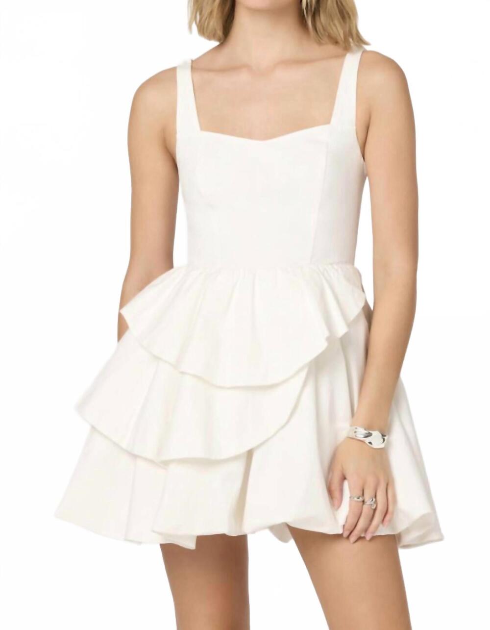 NEW ASTR layered mini dress in white